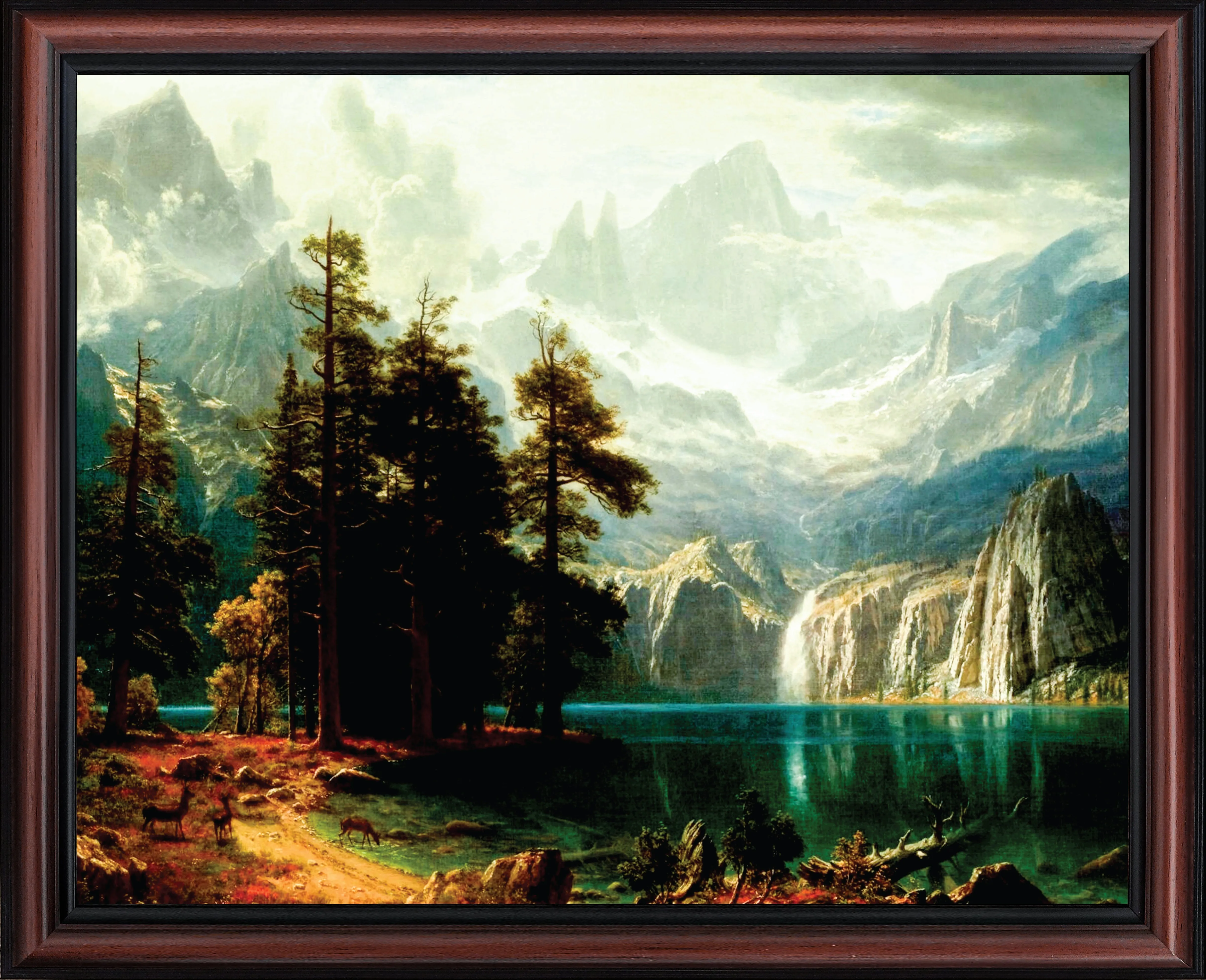 Albert Bierstadt Sierra Nevada in California, World Famous Wall Art Collection, Framed Bierstadt Prints, Western Artwork for Walls, Scenic Wall Art Sierra Nevada Print, 11x14, 2410