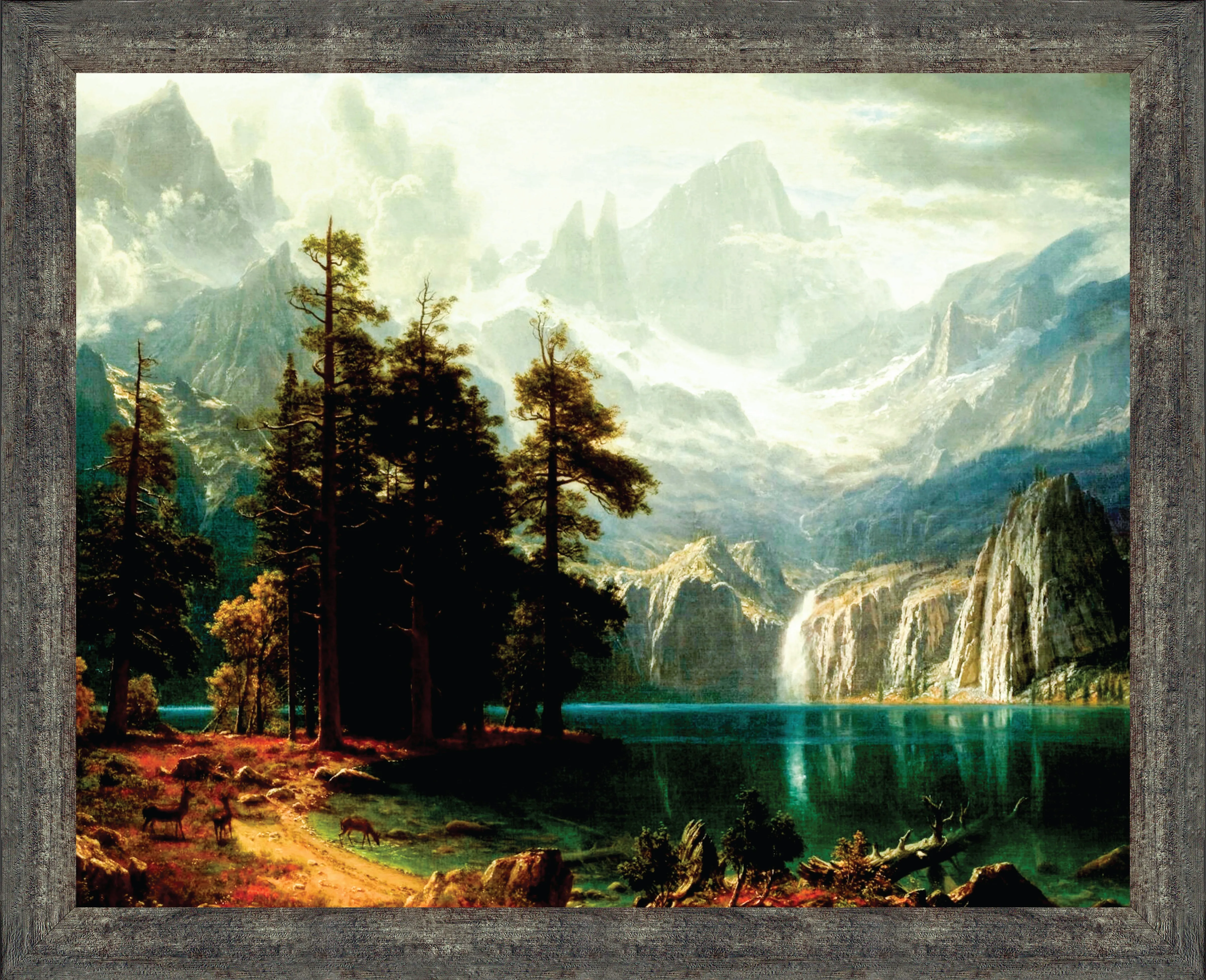Albert Bierstadt Sierra Nevada in California, World Famous Wall Art Collection, Framed Bierstadt Prints, Western Artwork for Walls, Scenic Wall Art Sierra Nevada Print, 11x14, 2410