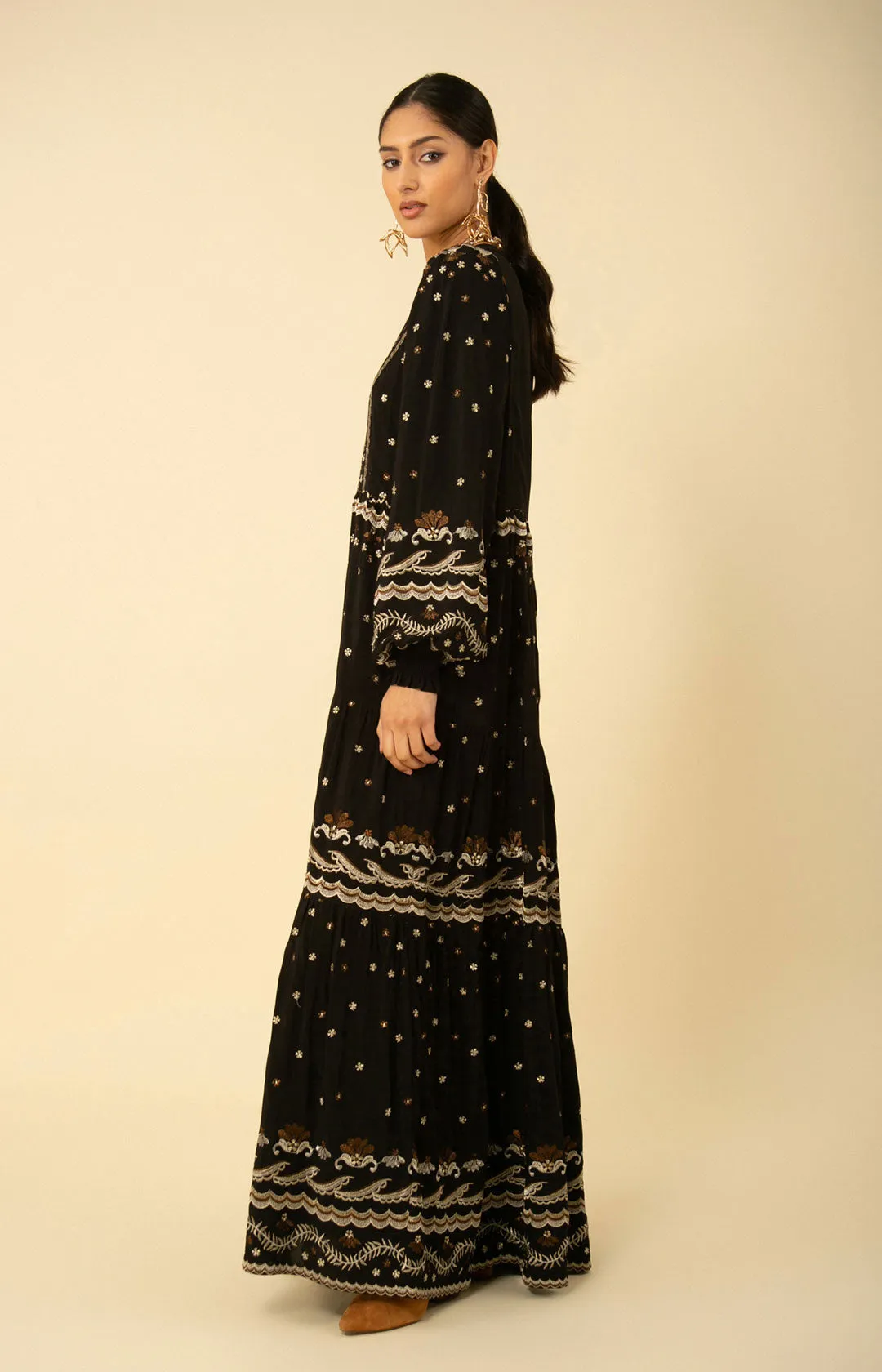 Audrey Embroidered Maxi Dress