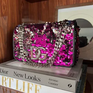 Bolsa Dolce Gabbana Paetês Bicolor Pink e Prata