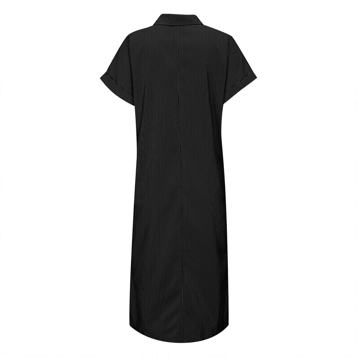 Button Down Dress for Women Short Sleeve Plus Size Striped Midi Dress Casual Summer Lightweight Collar Shirt Dresses