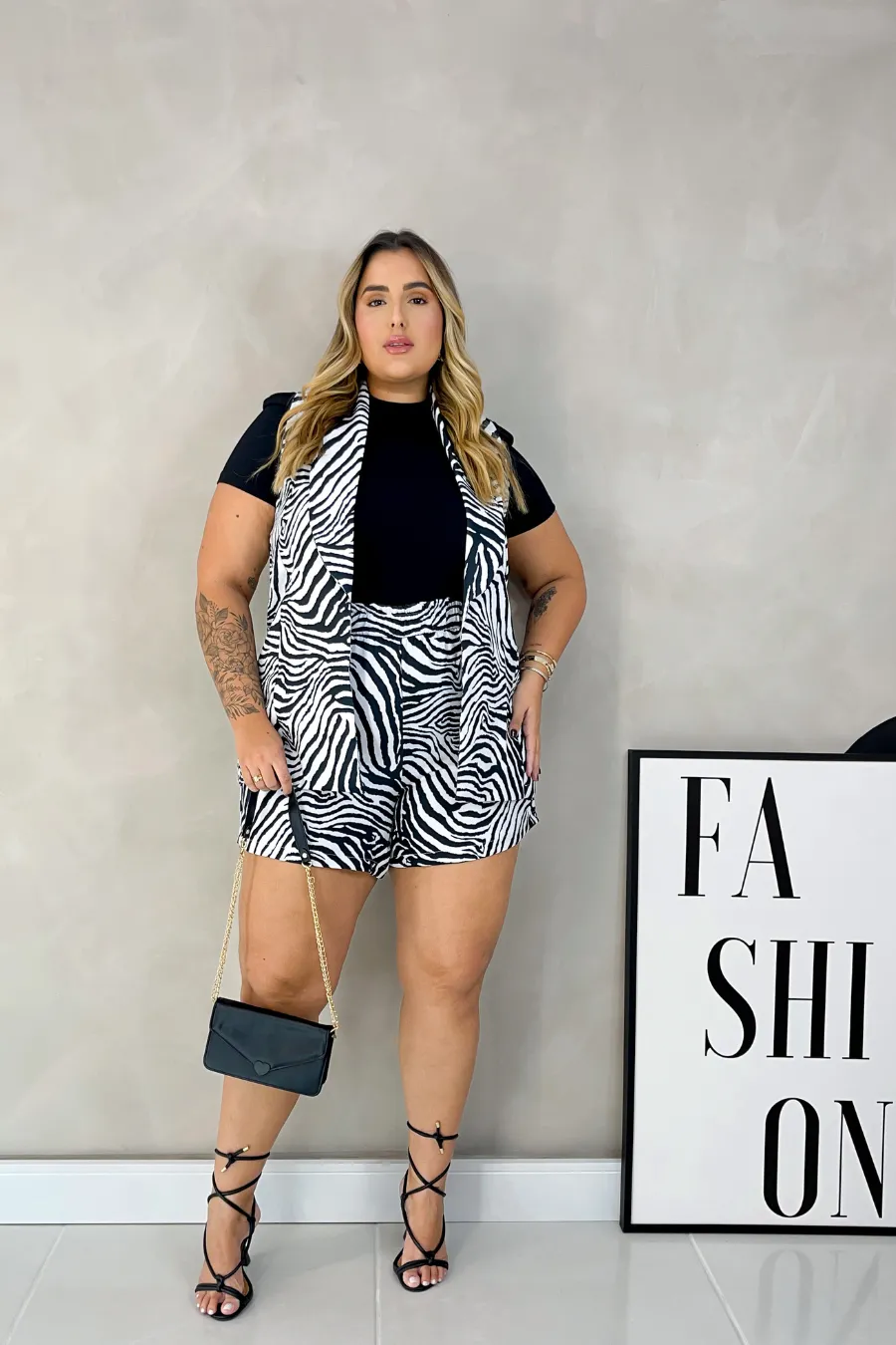 Colete Plus Size Zebra