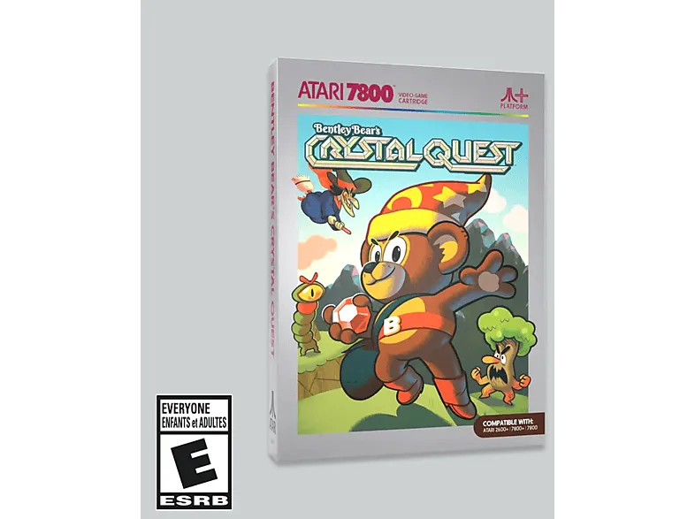 Consola retro - Atari 7800 , Gamepad inalámbrico CX78 , Juego Bentley Bear: Bentley Bear's Crystal Quest, HDMI, USB-C, Negro