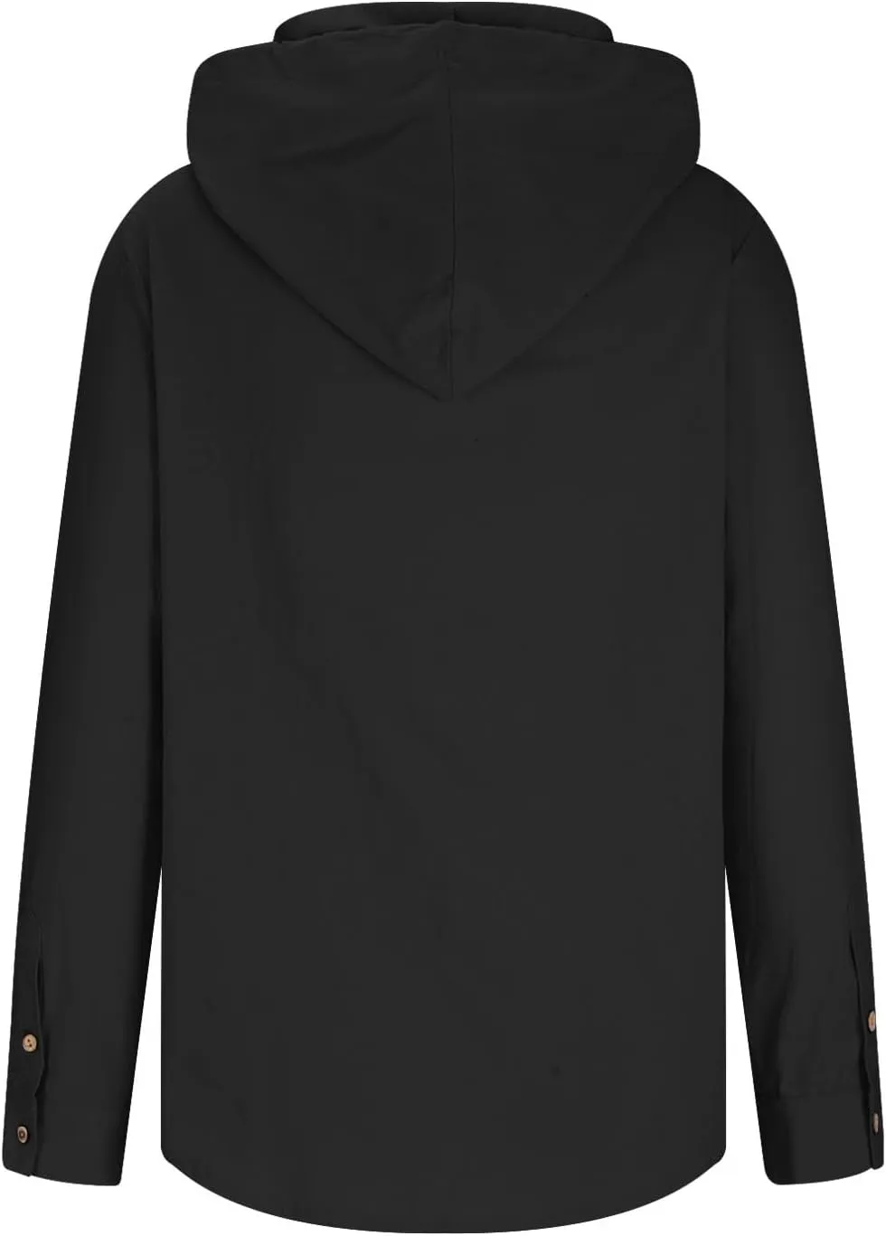 Cotton Linen Hoodie for Men Drawstring Hooded Button Down Beach Hippie Shirt Lightweight Soft Long Sleeve Blouse Tops