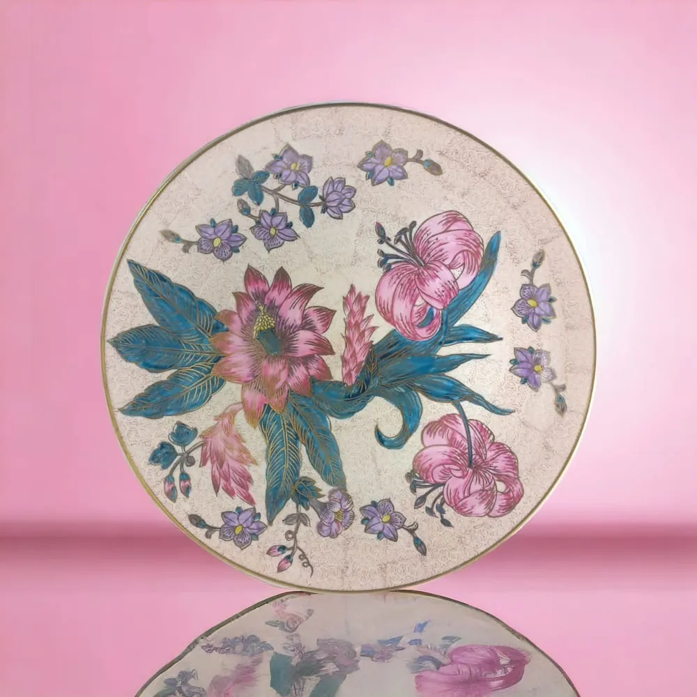 De Santis Piatto Decorativo Ø 36cm Liberty In Porcellana Fine Decoro Rosa Cipria Floreale