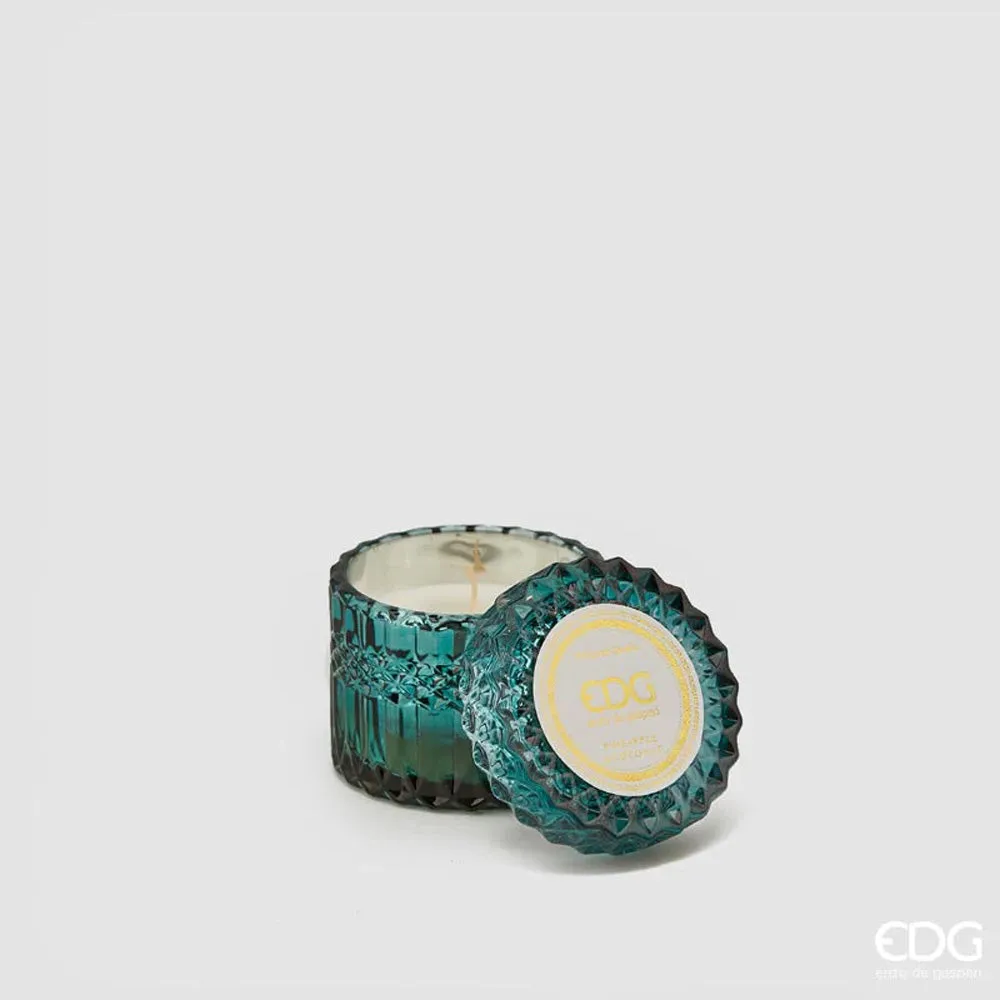 EDG Enzo de Gasperi Candela profumata "Crystal" con vaso e coperchio in vetro effetto cristallo 9 varianti