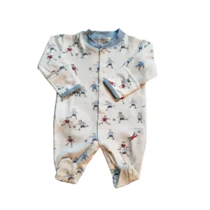 Enterito Babycottons Footie B Basic Blanco Azulino