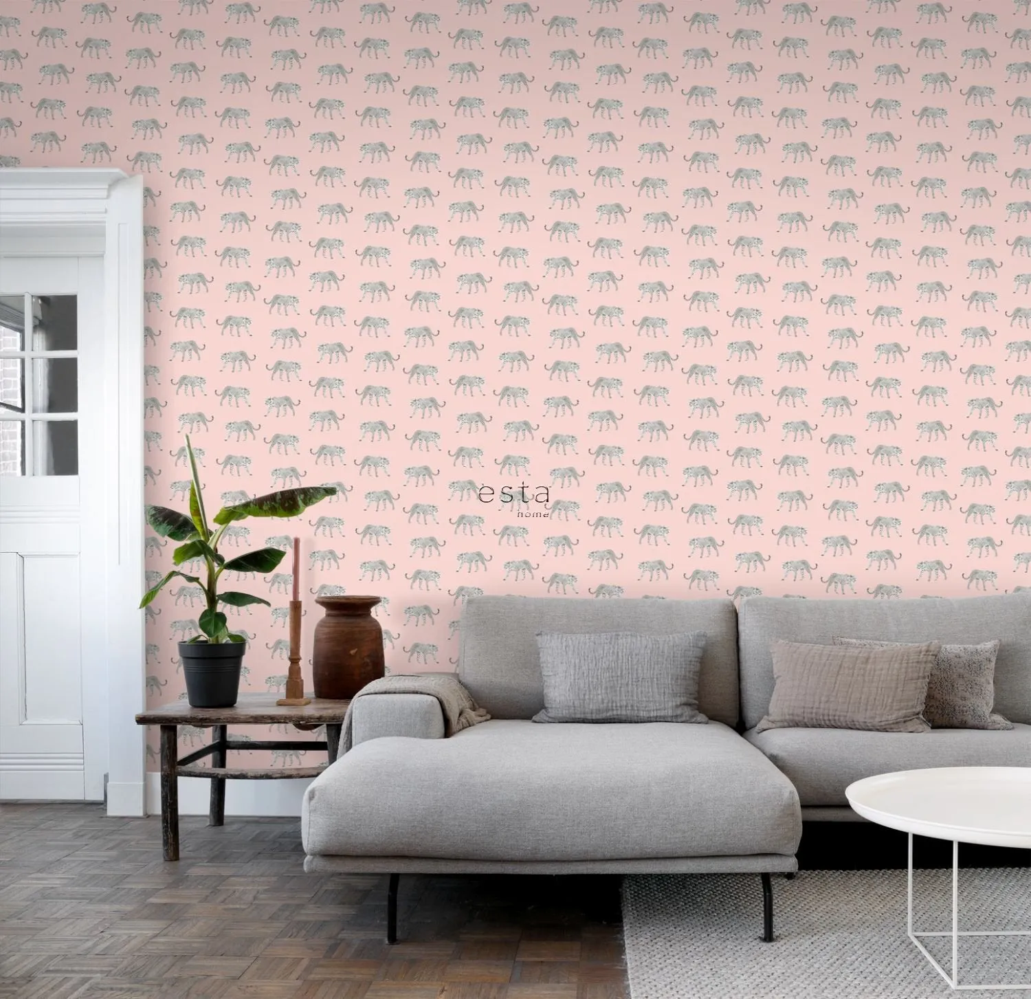 ESTAhome tapet pantrar milt rosa