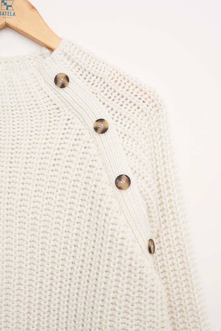 Jersey de punto con botonadura decorativa