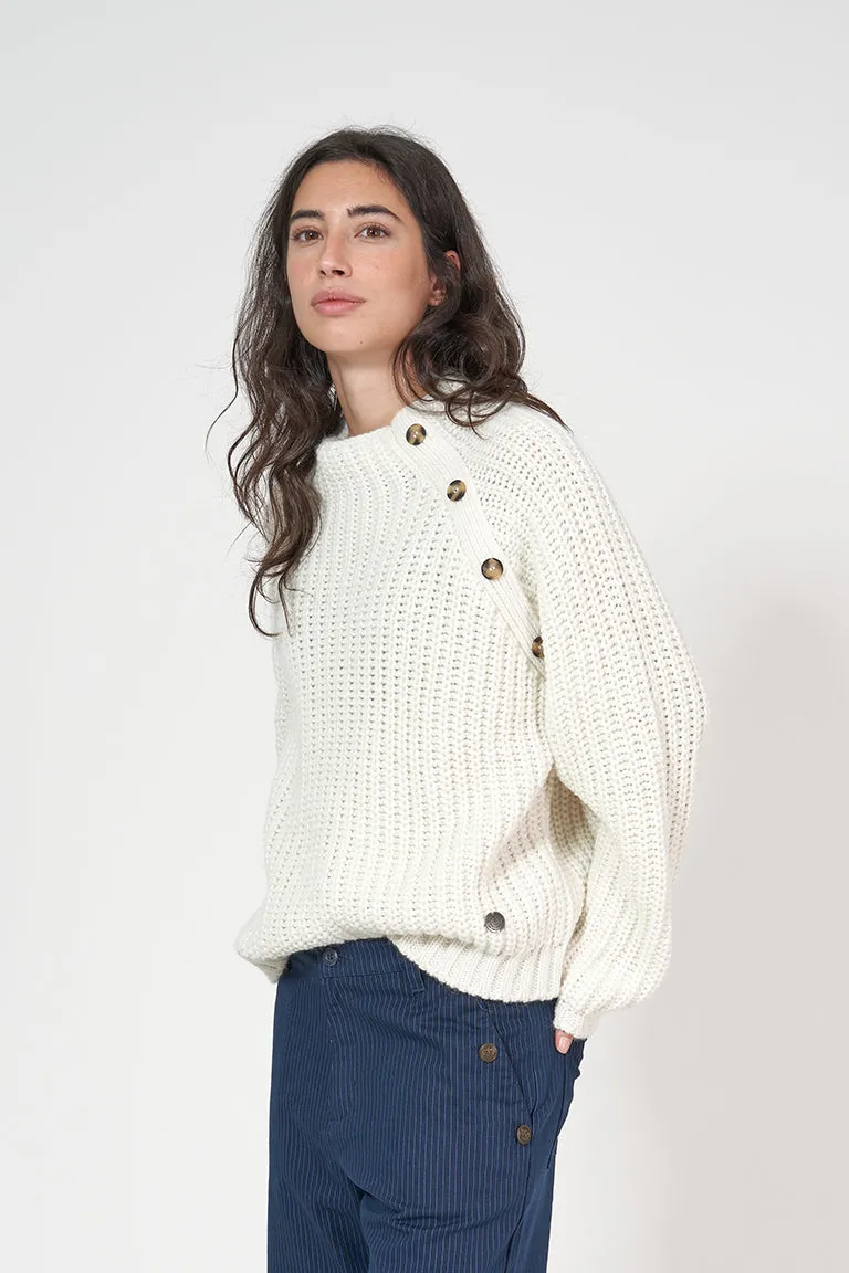 Jersey de punto con botonadura decorativa