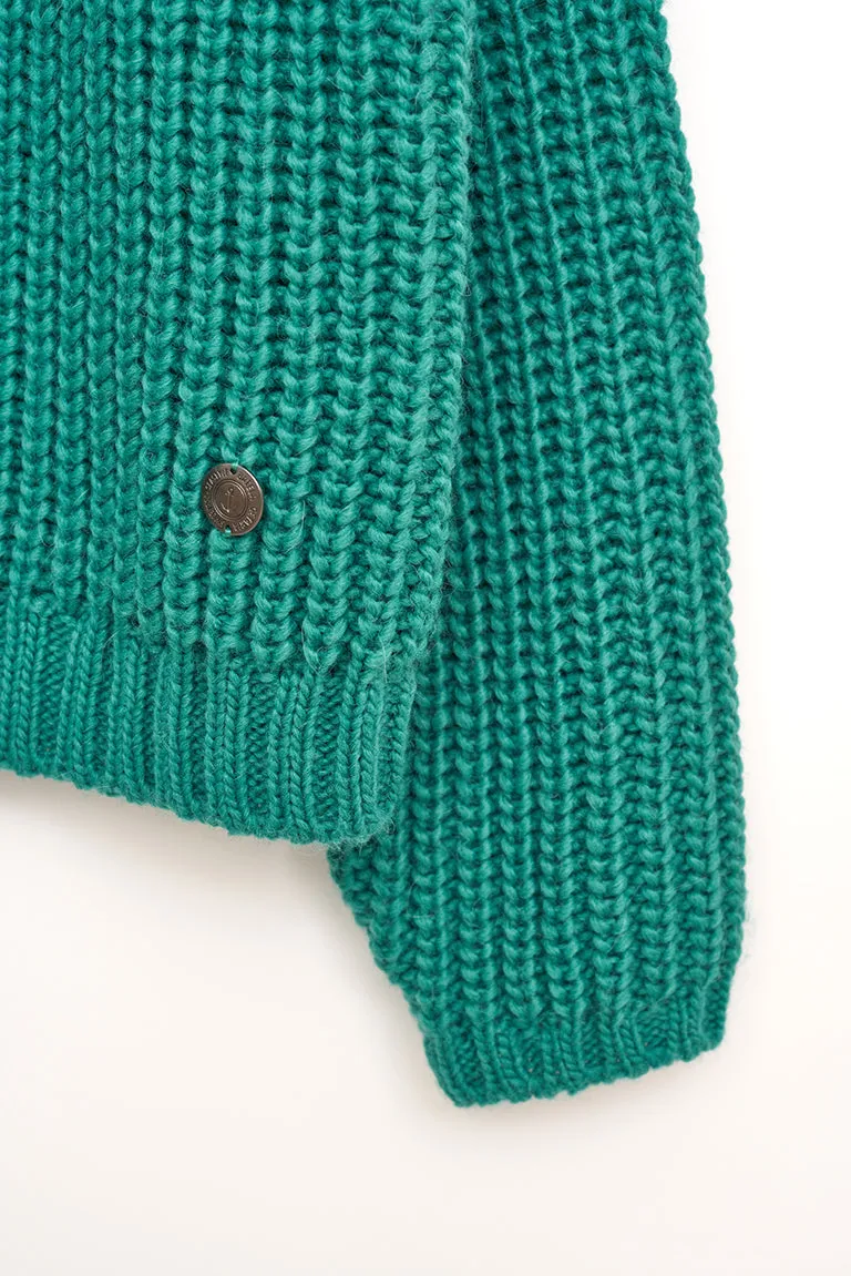 Jersey de punto con botonadura decorativa