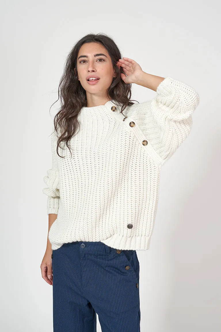 Jersey de punto con botonadura decorativa