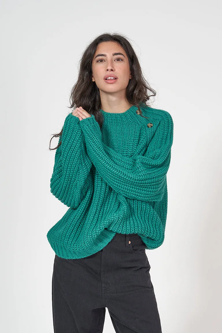 Jersey de punto con botonadura decorativa