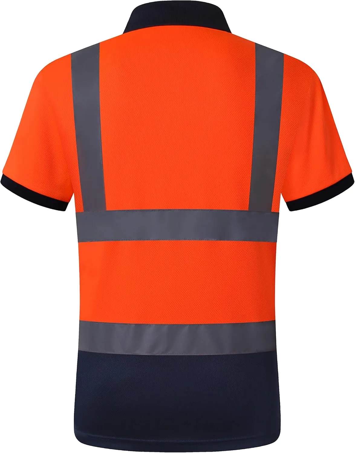 JKSafety 3 Pack Hi-Vis Safety Daily Work Construction Polo Shirts for Men for Women Polos de construccin de seguridad hv (066-3P-ONavy, XL)