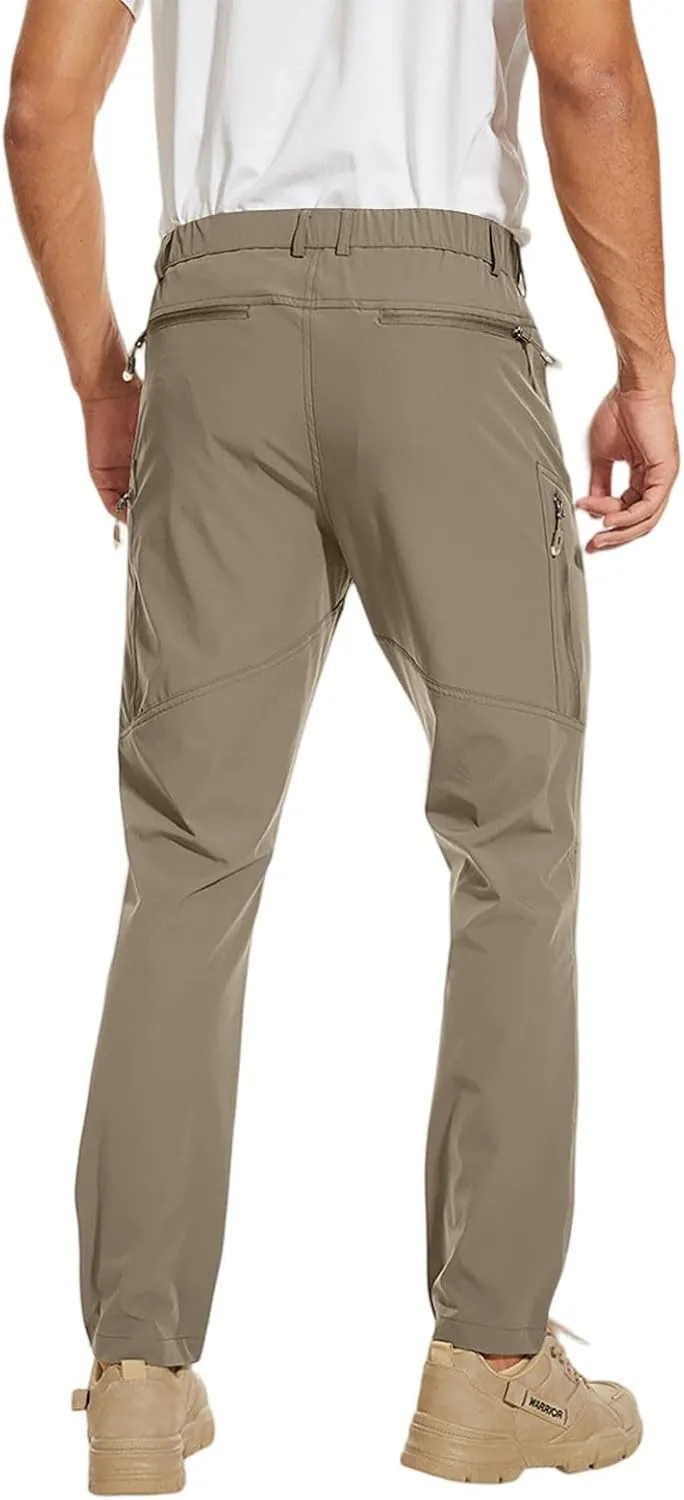 JNWYJFB Men's Athletic Cargo Pants Quick Dry Water Resistant Multipocket Stretch Pant Outdoor Hiking Camping Work Trousers