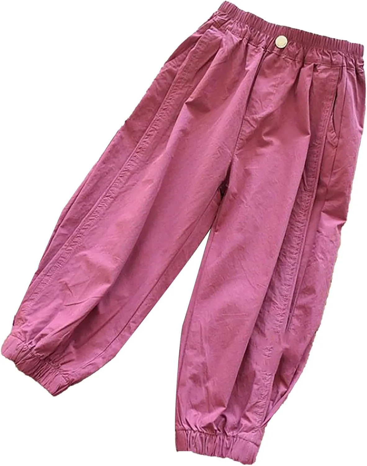 Kids Girls Baggy Sweatpants Loose Wide Leg Elastic Waist Solid Color Athletic Joggers Trousers Summer Comfy Pants