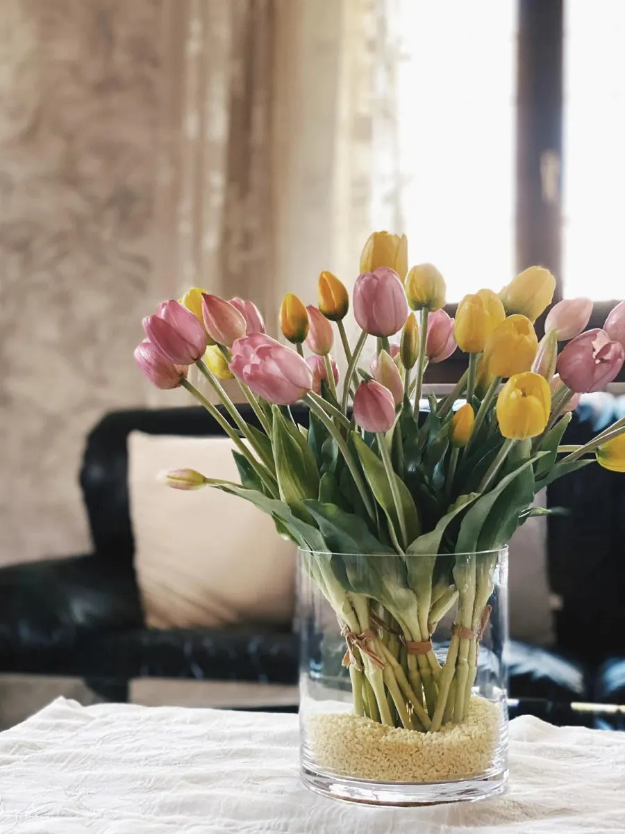 Mazzo di Tulipani Edg rosa antico H40 | Rohome