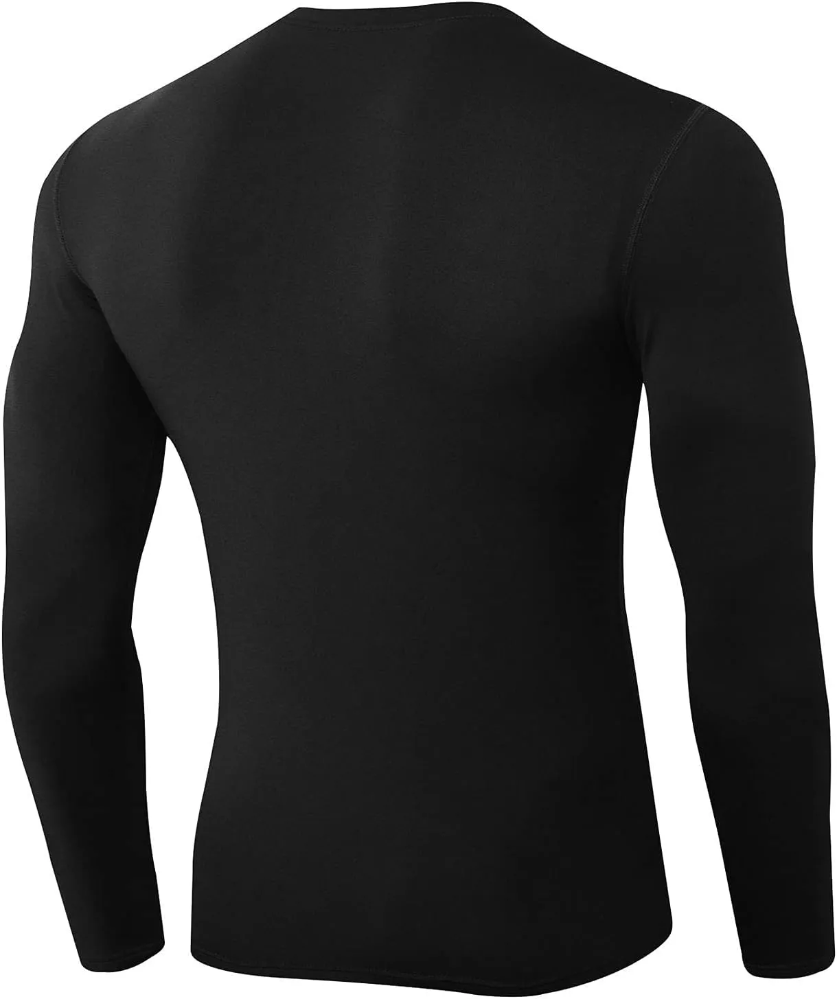Men's Athletic Compression Shirt - V Neck Long Sleeve Workout Running Base Layer Tops Cool Dry T-Shirt Gym Undershirts