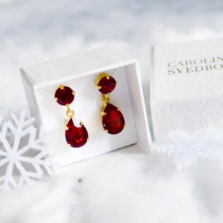 Mini drop earrings - fuchsia