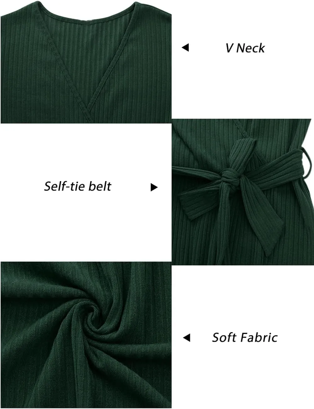 Newshows Womens 2024 Fall Sweater Dress Long Sleeve Business Casual Outfits V Neck Ribbed Knit Belt Trendy with Pockets