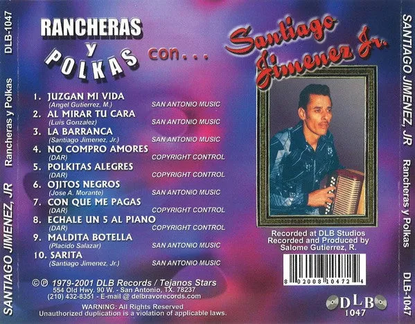 Santiago Jimenez, Jr. - Rancheras y Polkas - CD