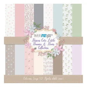 Set 12 Papeles Scrap Cute Little Bunnies 30x30 Papers For You