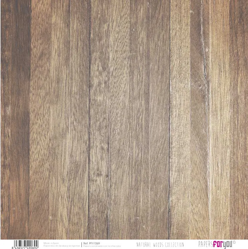 Set 12 Papeles Scrap Natural Woods 30x30 Papers For You