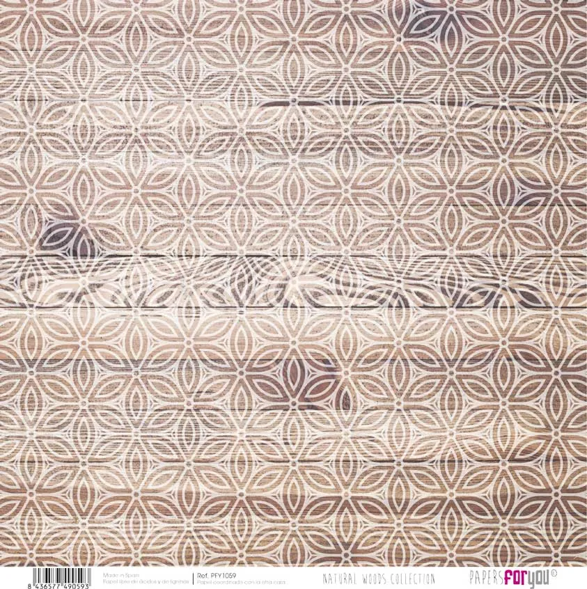 Set 12 Papeles Scrap Natural Woods 30x30 Papers For You