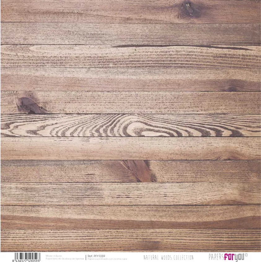 Set 12 Papeles Scrap Natural Woods 30x30 Papers For You