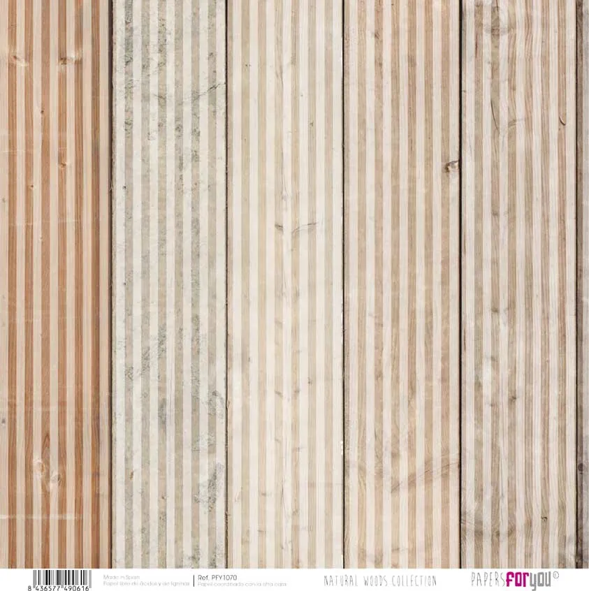Set 12 Papeles Scrap Natural Woods 30x30 Papers For You