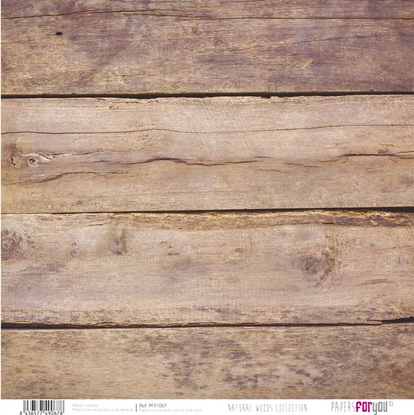 Set 12 Papeles Scrap Natural Woods 30x30 Papers For You