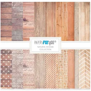 Set 12 Papeles Scrap Natural Woods 30x30 Papers For You