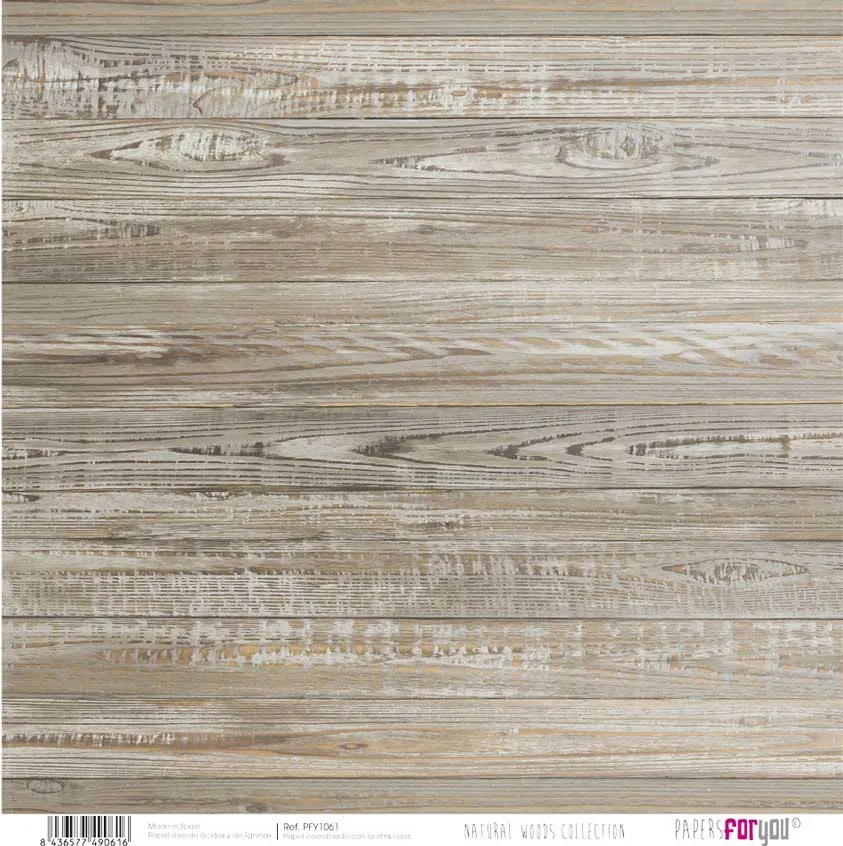 Set 12 Papeles Scrap Natural Woods 30x30 Papers For You