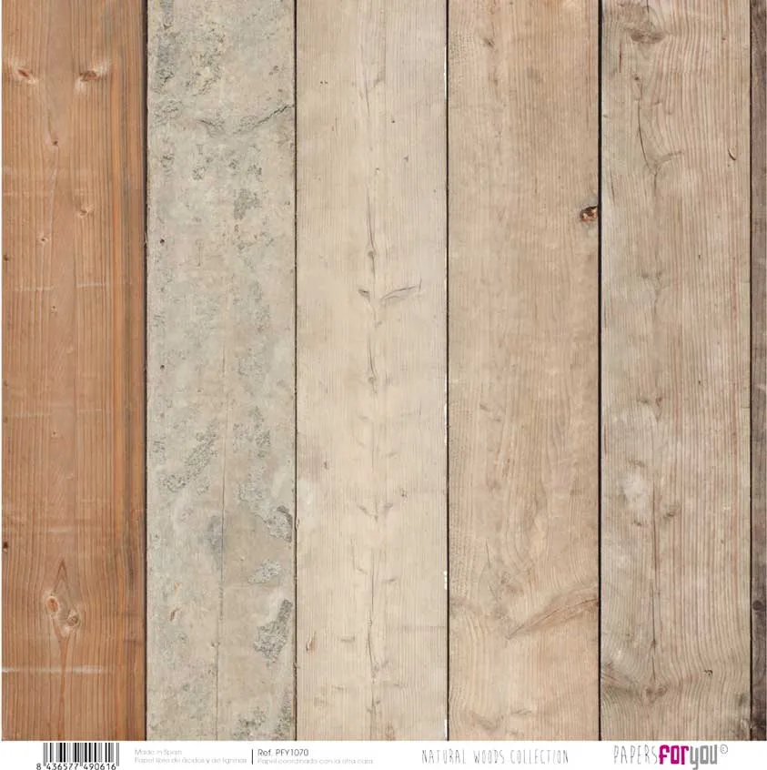 Set 12 Papeles Scrap Natural Woods 30x30 Papers For You