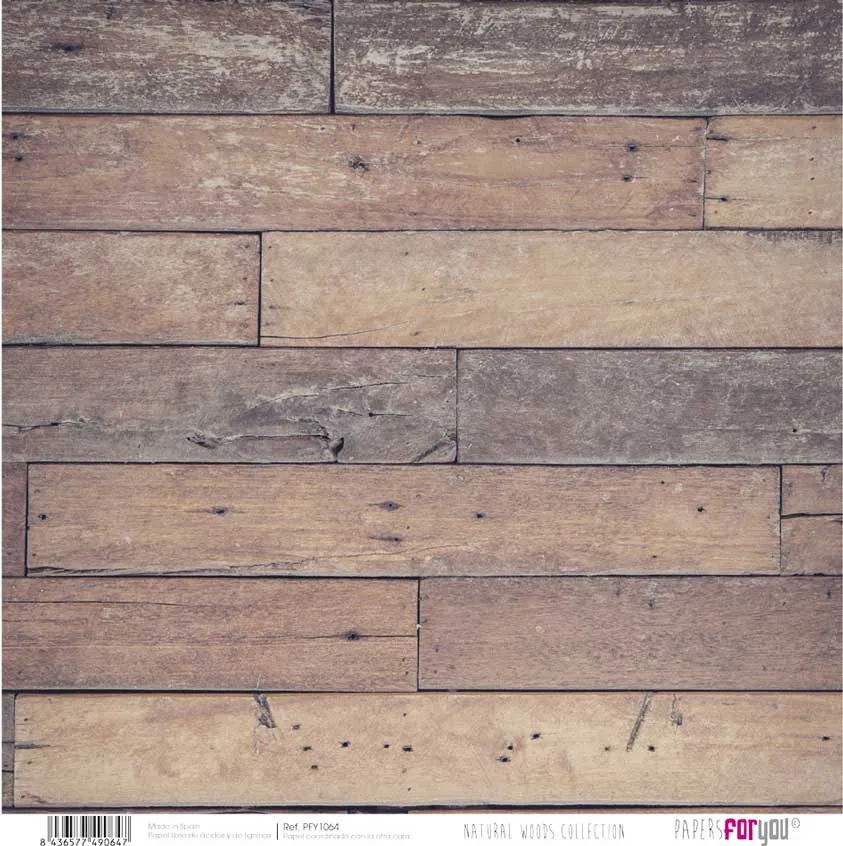 Set 12 Papeles Scrap Natural Woods 30x30 Papers For You