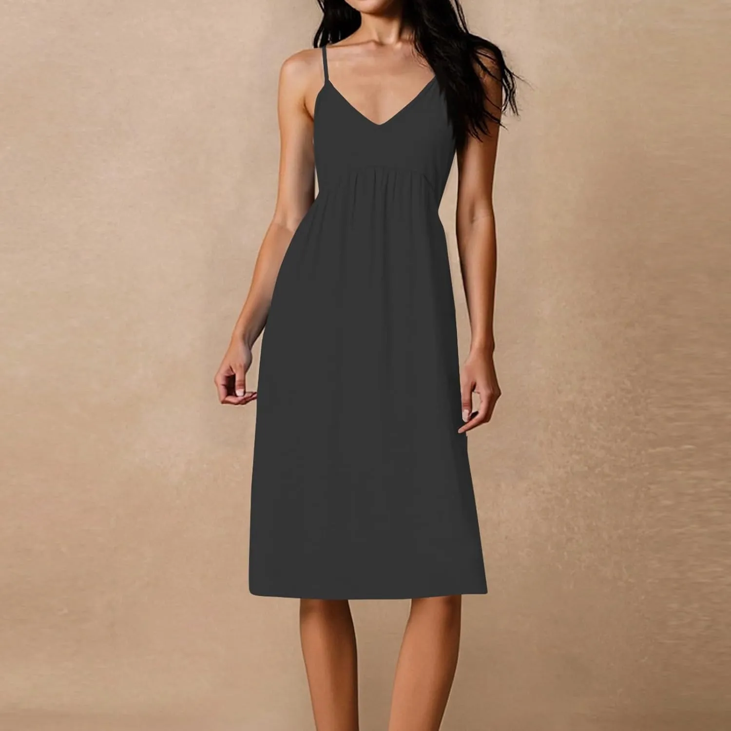 Slip Dress for Women Summer Spaghetti Strap Cami Backless Bow Loose Casual Sleeveless Wedding Guest Dresses