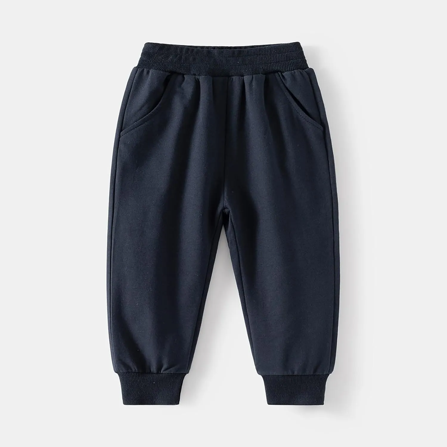 Toddler Baby Boys Cuffs Sweatpants Baggy Wide Leg Elastic Waist Athletic Trousers Solid Daily Comfy Pants Pockets