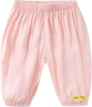 Toddler Boys Girls Soft Sweatpants Unisex Baggy Lightweight Elastic Waist Wide Leg Trousers Carton Print Solid Pants