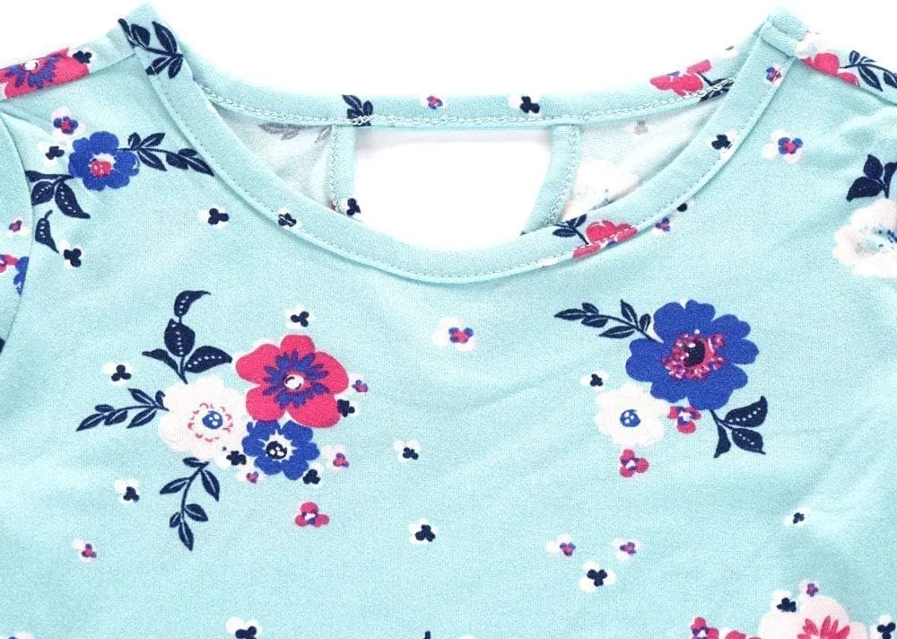 V.&GRIN Girls Spring Dress 2T to Size 8, Long Sleeve Unicorn Floral Twirly Casual Cute Kids Dress Clothes Vestidos para Nias