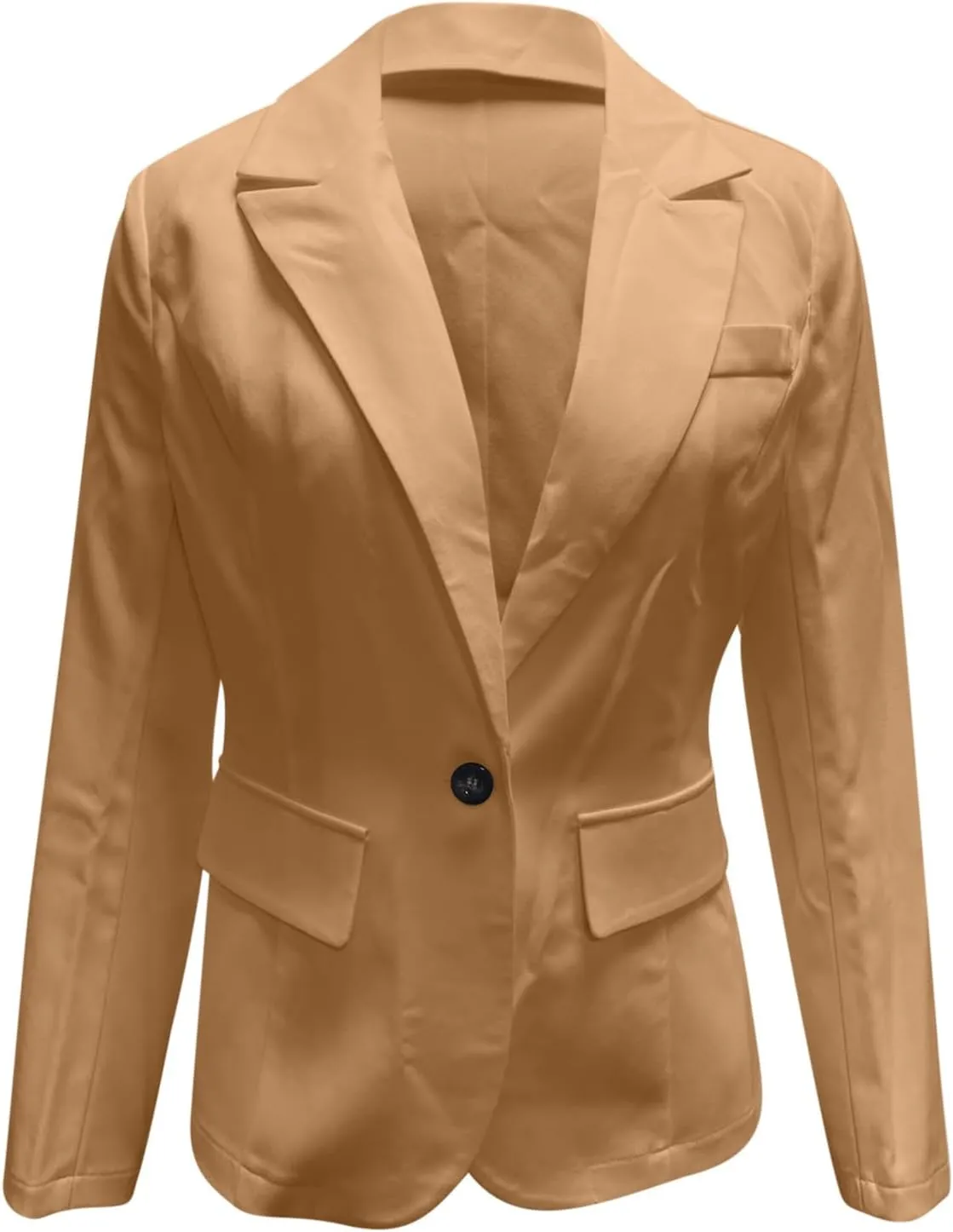 Women Business Casual Blazer With Lined,Professional Work Suit Jacket With PocketsLong Sleeve Button Open Front