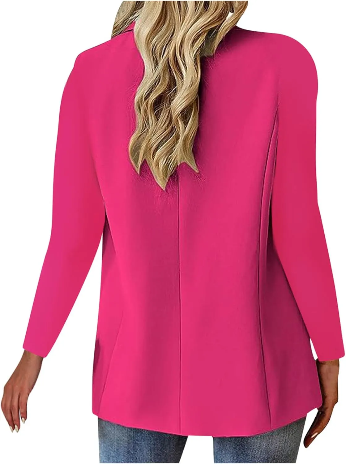 Women Business Casual Blazer With Lined,Professional Work Suit Jacket With PocketsLong Sleeve Button Open Front