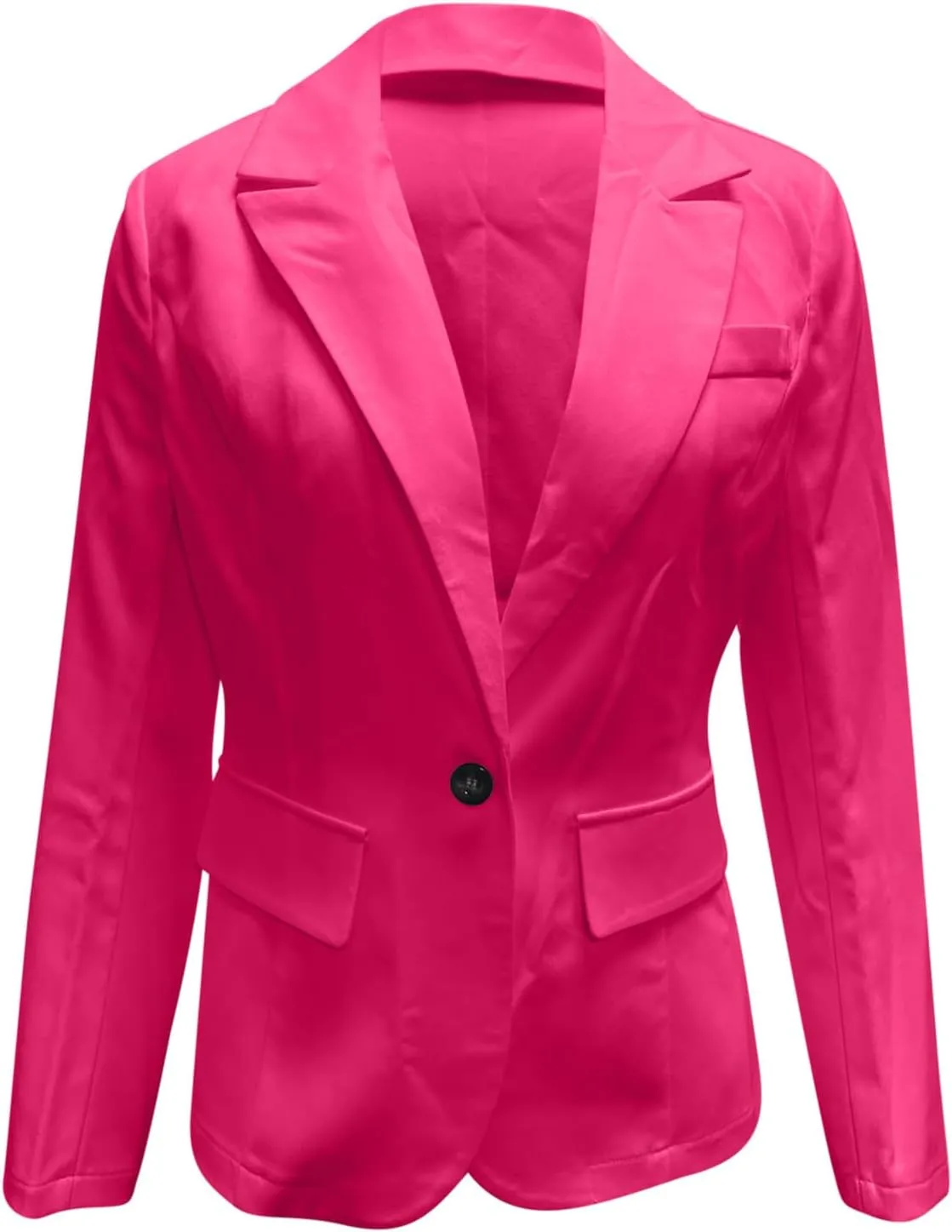 Women Business Casual Blazer With Lined,Professional Work Suit Jacket With PocketsLong Sleeve Button Open Front