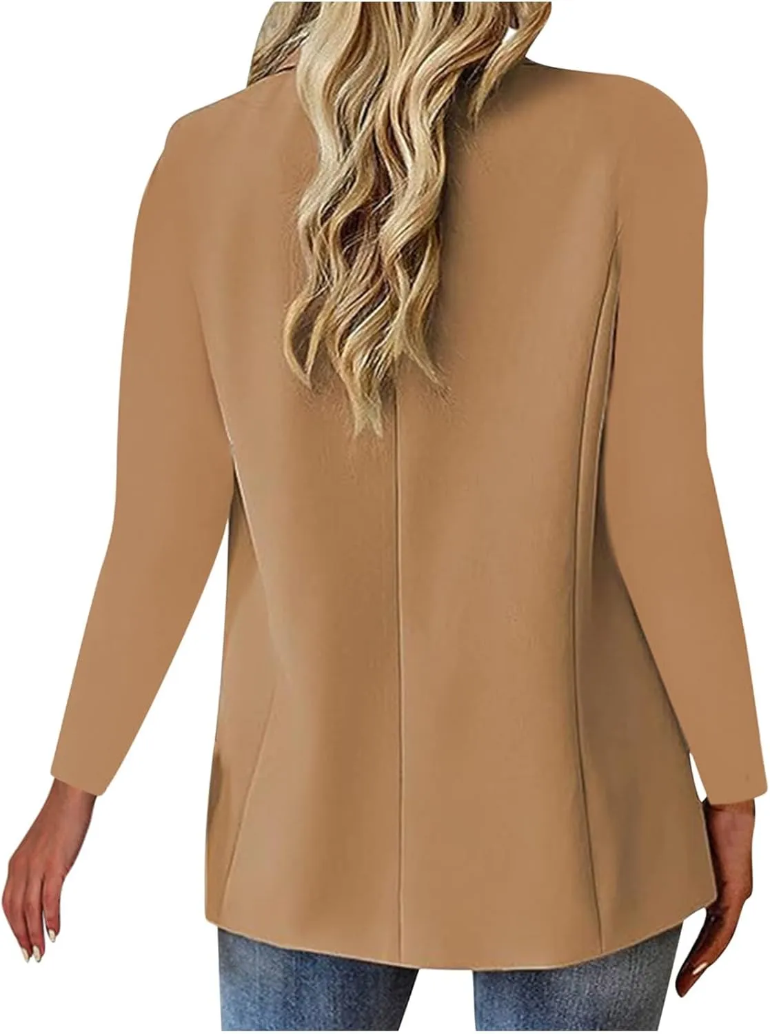 Women Business Casual Blazer With Lined,Professional Work Suit Jacket With PocketsLong Sleeve Button Open Front