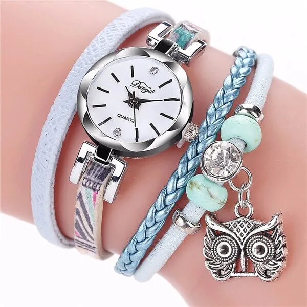 Women Quartz Wristwatches Montre Femme Leather Winding Bracelet Watch Ladies Luxury Watches Women New Arrival Dress Clock P40