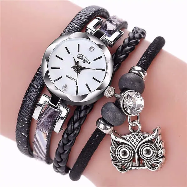 Women Quartz Wristwatches Montre Femme Leather Winding Bracelet Watch Ladies Luxury Watches Women New Arrival Dress Clock P40