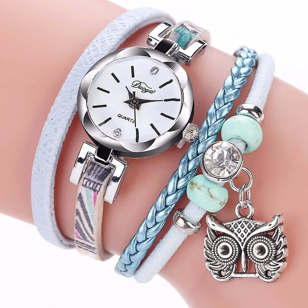 Women Quartz Wristwatches Montre Femme Leather Winding Bracelet Watch Ladies Luxury Watches Women New Arrival Dress Clock P40