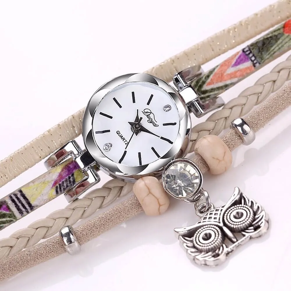 Women Quartz Wristwatches Montre Femme Leather Winding Bracelet Watch Ladies Luxury Watches Women New Arrival Dress Clock P40
