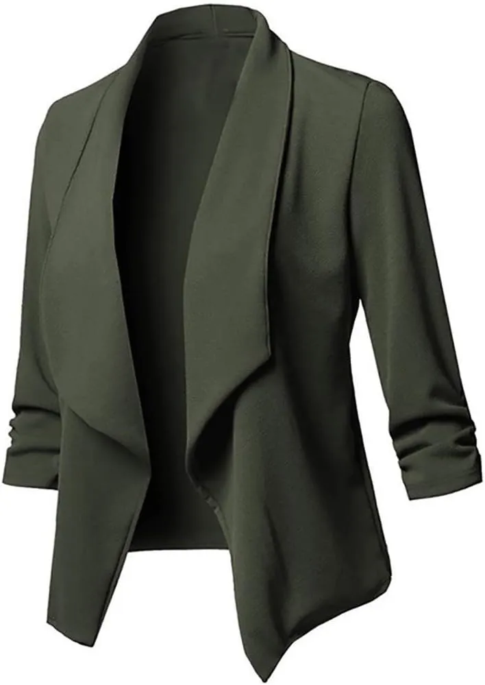Womens Blazer 2024 Fall Bussiness Casual Sleeve Casual Women's Coat Work Professional Office Outfits Lapel Pockets