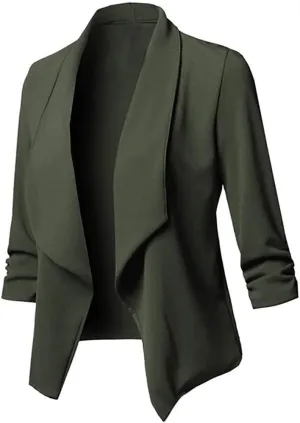 Womens Blazer 2024 Fall Bussiness Casual Sleeve Casual Women's Coat Work Professional Office Outfits Lapel Pockets