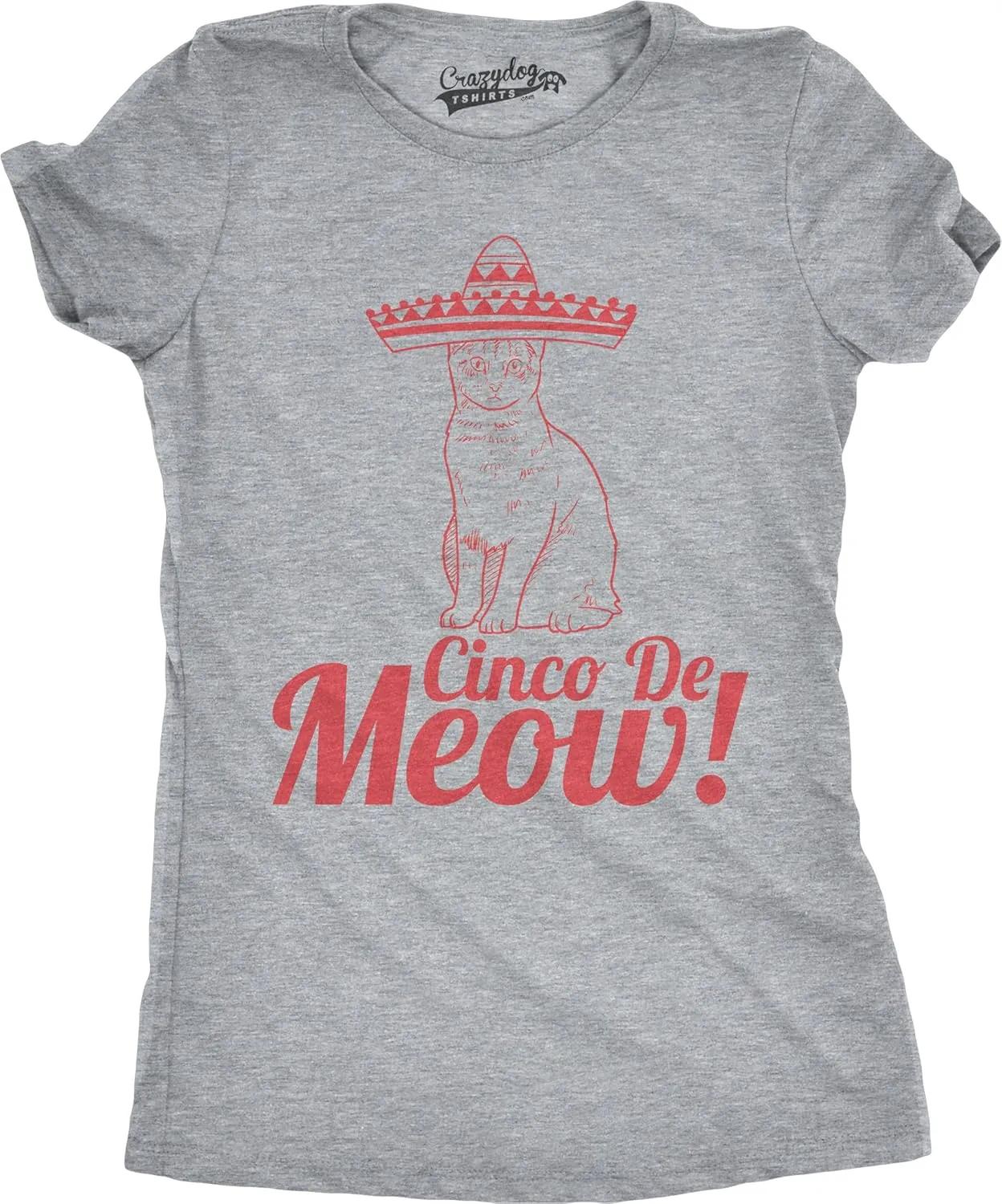 Womens Cinco De Meow T Shirt Funny Cat May 5 Mexico Sombrero Tequila Tee